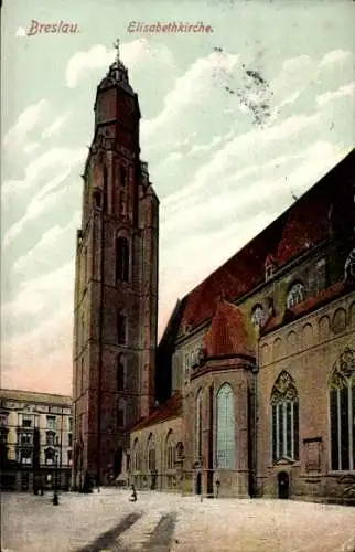 Ak Wrocław Breslau Schlesien, Elisabethkirche