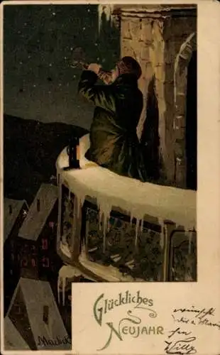 Künstler Ak Mailick, Neujahr