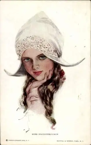 Künstler Ak Fisher, Harrison, Miss Knickerbocker