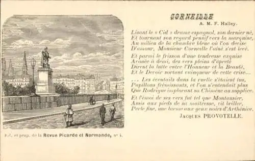 CPA Corneille, Revue Picarde et Normande, Reklame