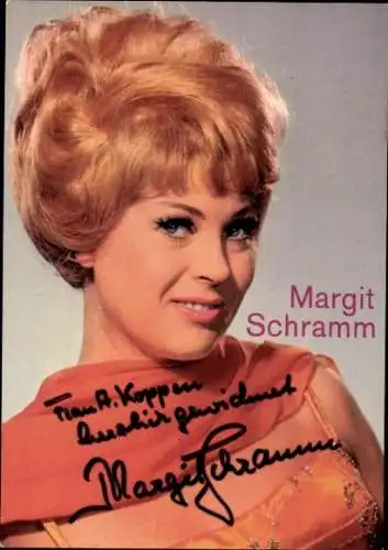 Ak Sängerin Margit Schramm, Portrait, Autogramm
