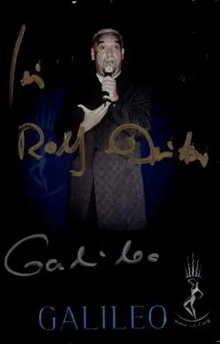 Autogrammkarte Künstler, Mikrofon, Galileo, Musik