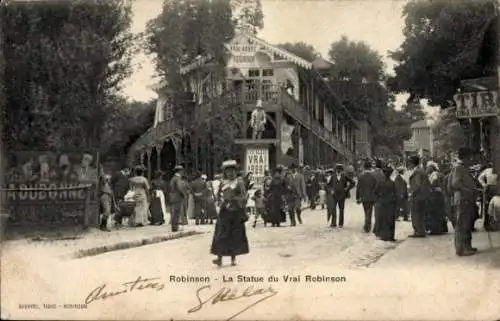 Ak Robinson Hauts de Seine, La Statue du Vrai Robinson