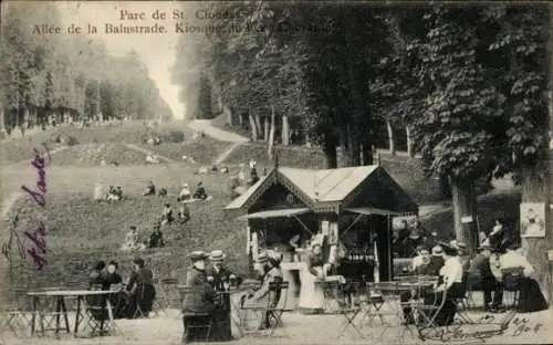 Ak Saint Cloud Hauts de Seine, Park, Allee de la Balustrade, Kiosk