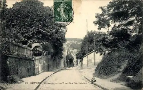 Ak Sèvres Hauts de Seine, Rue des Fontaines