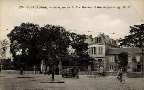 Ak Sceaux Haut de Seine, Carrefour de la Rue Houdan et Rue de Fontenaay