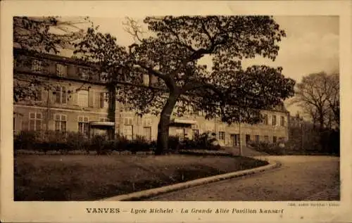 Ak Vanves Hauts de Seine, Lycee Michelet, La Grande Allee Pavillon Sansart