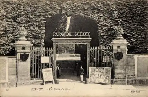 Ak Sceaux Haut de Seine, La Grille du Parc
