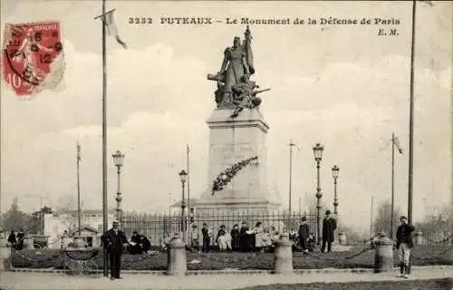 Ak Puteaux Hauts de Seine, Monument de la Defense de Paris