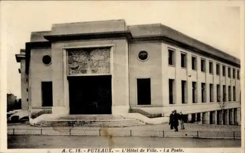 Ak Puteaux Hauts de Seine, Das Rathaus und das Postamt