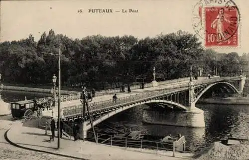 Ak Puteaux Hauts de Seine, Brücke über die Seine