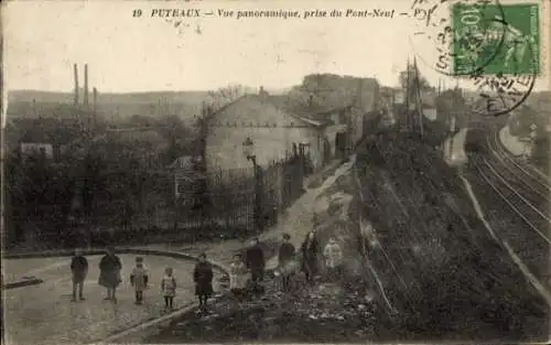 Ak Puteaux Hauts de Seine, Blick  von der Pont-Neuf-Brücke
