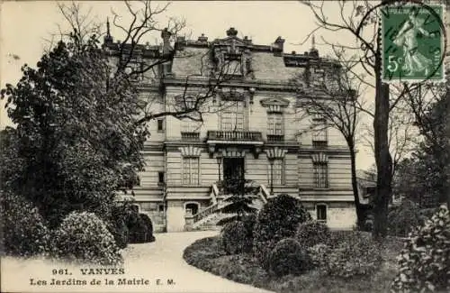 Ak Vanves Hauts de Seine, Les Jardins de la Mairie