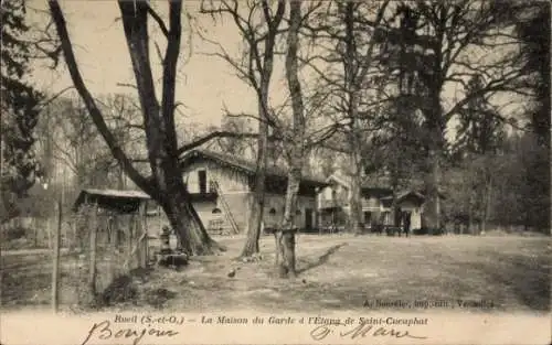 Ak Rueil Hauts-de-Seine, La Maison du Garde, Etang de Saint Cucuphat