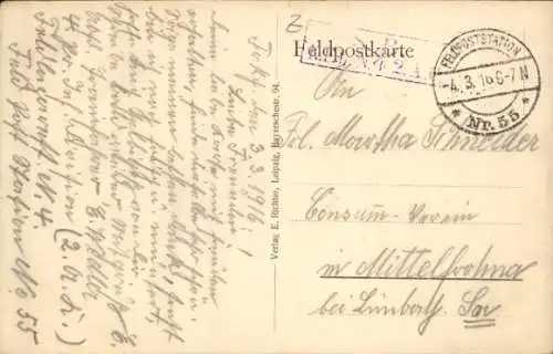 Ak Dontrien Marne, gesprengte Kirche