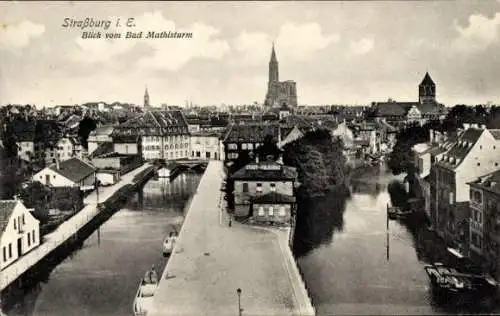 Ak Straßburg Elsass Bas Rhin, Blick vom Bad Mathisturm