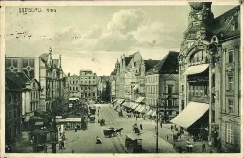 Ak Wrocław Breslau Schlesien, Ring, Geschäfte