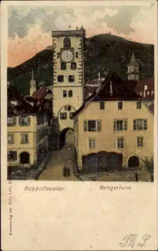 Ak Ribeauvillé Rappoltsweiler Elsass Haut Rhin, Metzgerturm