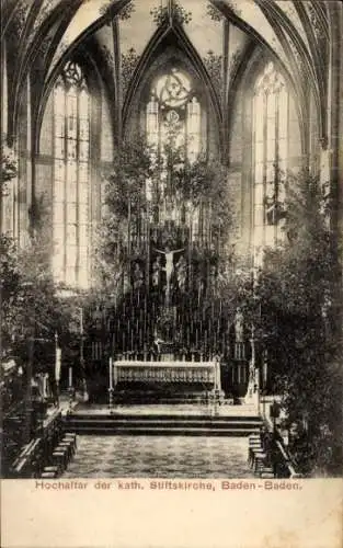 Ak Baden Baden am Schwarzwald, Hochaltar der kath. Stiftskirche