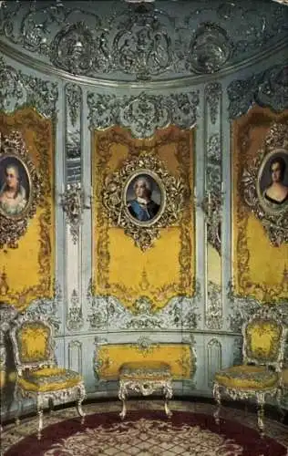 Ak Linderhof Ettal Oberbayern, Schloss Linderhof, Silber-Kabinett