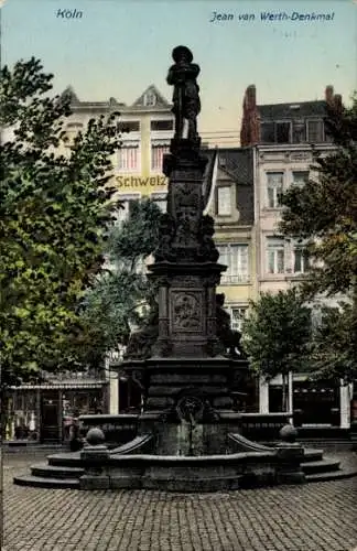 Ak Köln am Rhein, Jean van Werth Denkmal