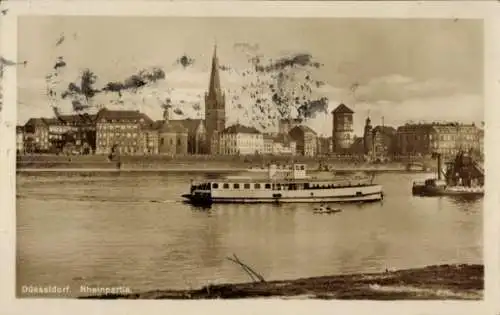 Ak Düsseldorf am Rhein, Große Ausstellung GeSoLei 1926, Rheinpartie, Rhein, Stadtansicht, Boot