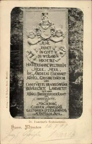 Ak Hann. Münden in Niedersachsen, Grabdenkmal Dr. Eisenbart
