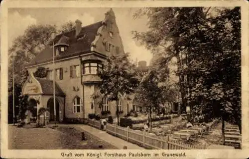 Ak Berlin Zehlendorf Dahlem, Paulsborn, Königliches Forsthaus im Grunewald