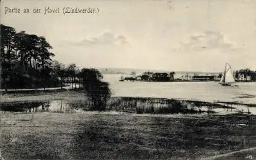 Ak Berlin Zehlendorf Nikolassee, Insel Lindwerder, Havel