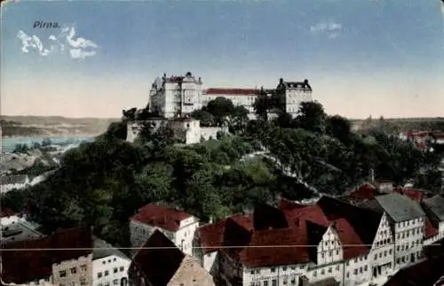 Ak Pirna an der Elbe, Gesamtansicht