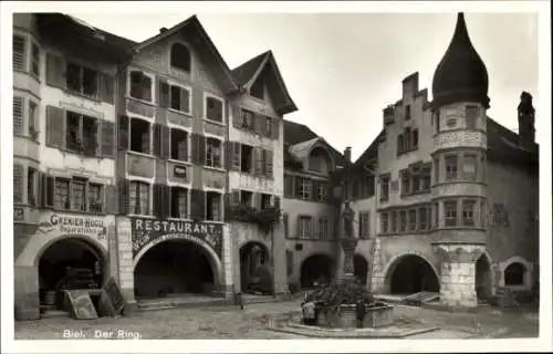 Ak Biel Bienne Kt. Bern, Der Ring, Restaurant