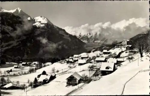 Ak Reuti Hasliberg Kanton Bern Schweiz, Winteransicht, Viktoria