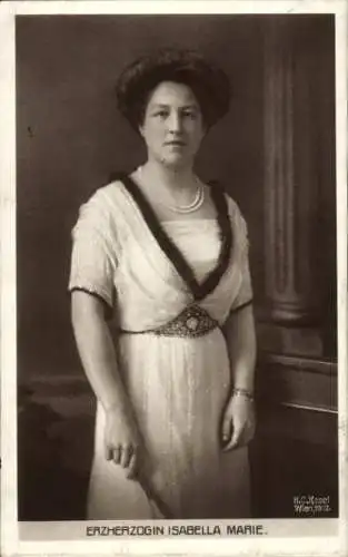 Ak Erzherzogin Isabella Marie, Portrait