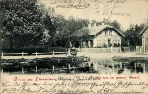 Ak Ahrensburg in Holstein, Grosse Straße, Teich