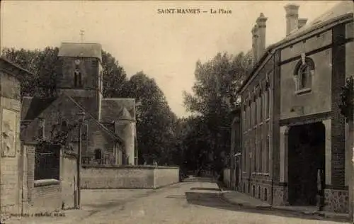 Ak Saint Masmes Marne, Straßenansicht