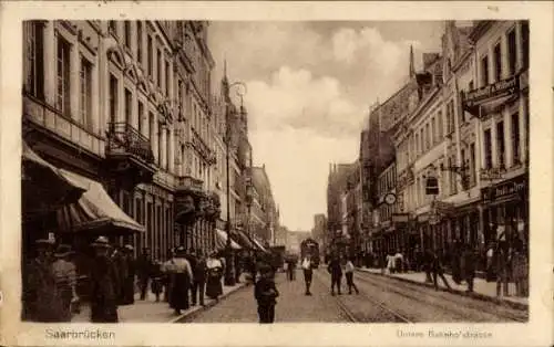 Ak Saarbrücken im Saarland, Untere Bahnhofstraße