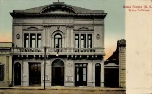 Ak Bahia Blanca Argentinien, Teatro Politeama, Architektur, historische Postkarte, Koloriert