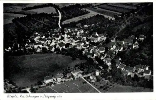 Ak Bitzfeld Bretzfeld in Württemberg, Fliegeraufnahme