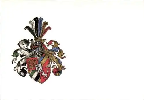 Studentika Ak Würzburg, Corps Makaria Guestphalia, Mergentheimer Str. 46, Wappen