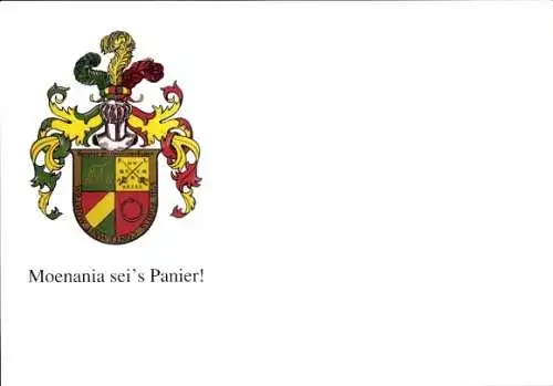 Studentika Ak Würzburg, Corps Moenania, Mergentheimer Straße 14, Wappen
