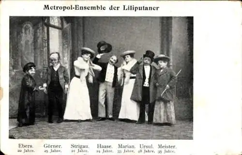 Ak Metropol-Ensemble der Liliputaner, Ebers, Görner, Strigau, Haase