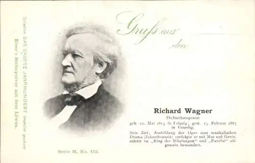 Ak Komponist und Dichter Richard Wagner