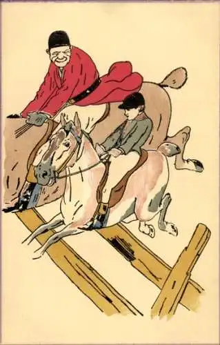Ak Zwei Jockeys zu Pferde