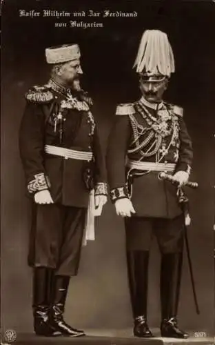 Ak Kaiser Wilhelm II., Zar Ferdinand von Bulgarien, Standportrait in Paradeuniform, NPG 5371