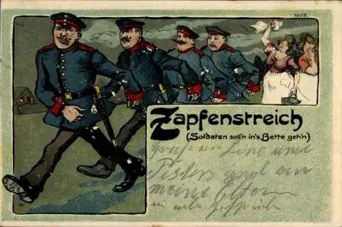 Litho Zapfenstreich, Soldaten soll'n in's Bette geh'n, BB&OL 7602