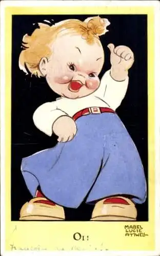 Künstler Ak Attwell, M. L., Kind, gemaltes Porträt