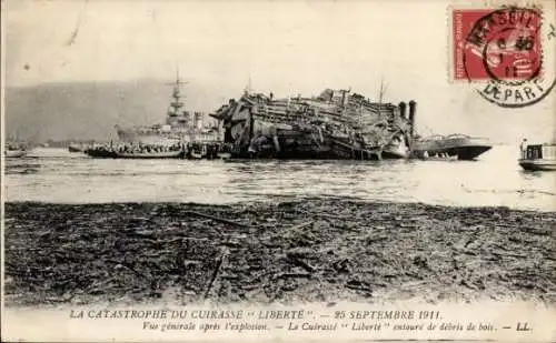 Ak Französisches Kriegsschiff Liberte