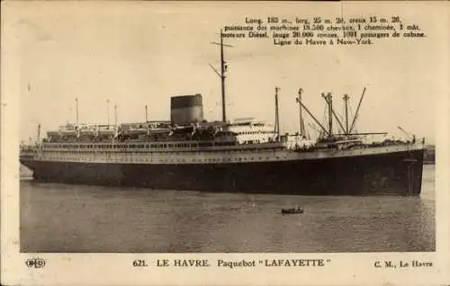 Ak Dampfer Lafayette, CGT, French Line