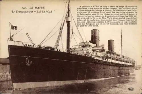 Ak Dampfer La Savoie, CGT, French Line