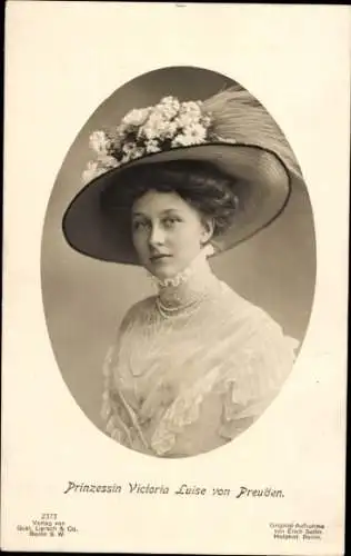 Ak Prinzessin Victoria Luise von Preußen, Portrait mit Hut